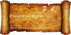 Pacurariu Alina névjegykártya